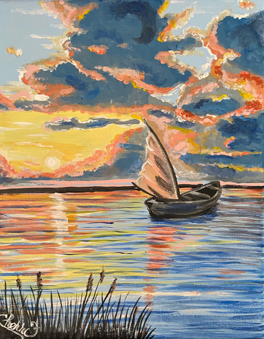 Sailboat at sunset